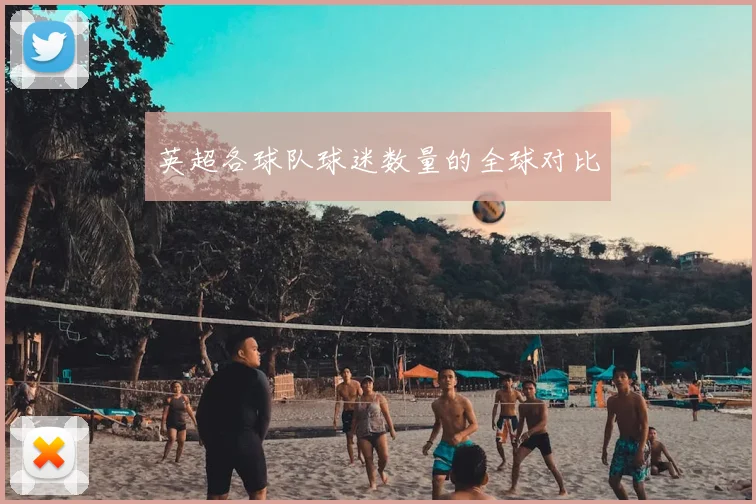 英超各球队球迷数量的全球对比